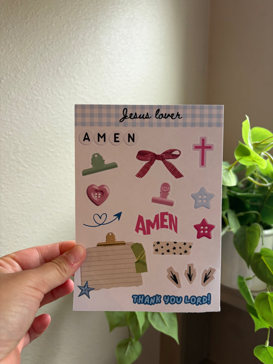 Jesus Lover sticker sheet